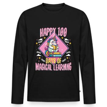 Les licornes sont géniales, donc je suis une licorne - T-shirt manches longues Premium bio Homme - noir - Devant - Nico (187cm)