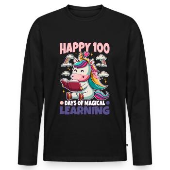 Les licornes sont géniales, donc je suis une licorne - T-shirt manches longues Premium bio Homme - noir - Devant - Nico (187cm)