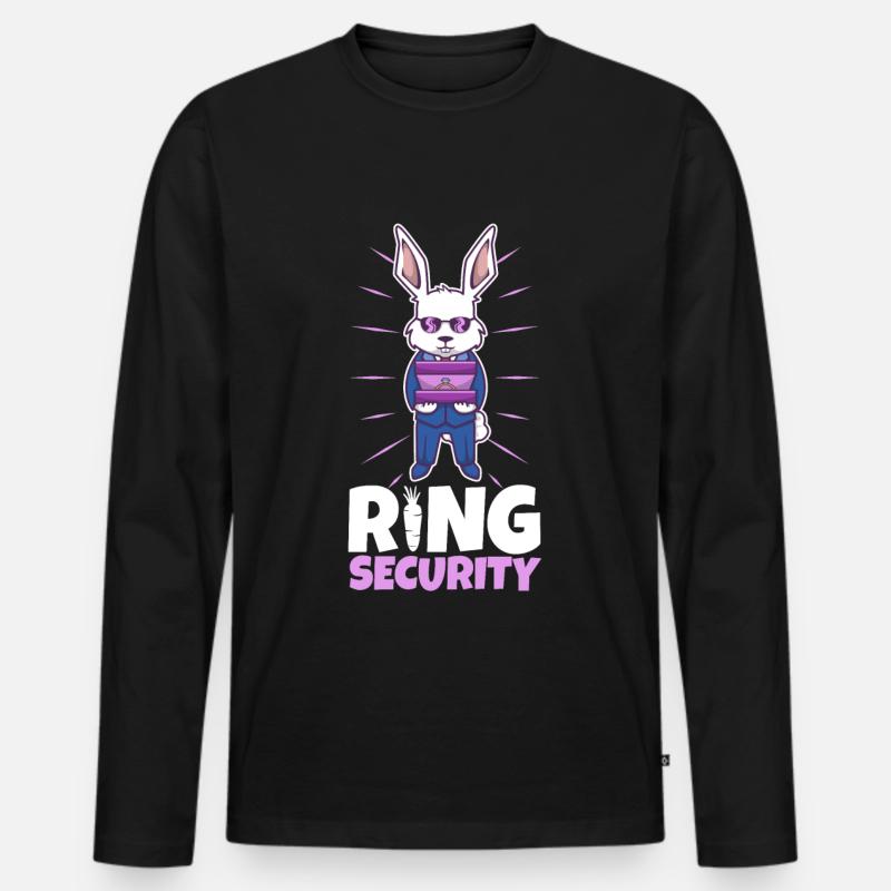 Ring Security Wedding - Männer Premium Bio Langarmshirt - Schwarz