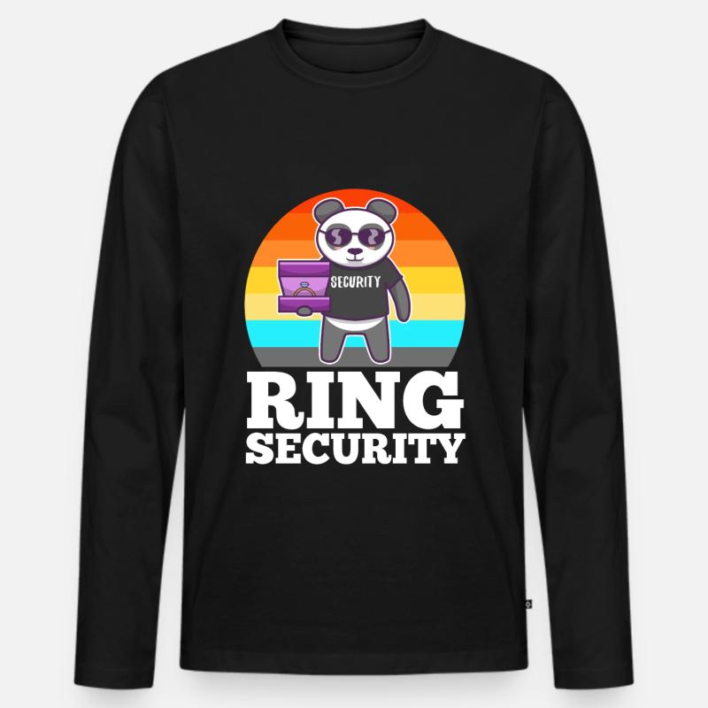 Ring Security Wedding - Männer Premium Bio Langarmshirt - Schwarz