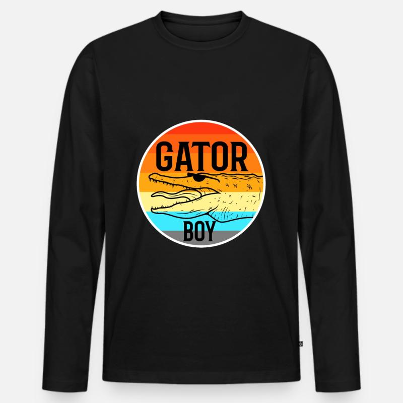 Gator Boy - Männer Premium Bio Langarmshirt - Schwarz
