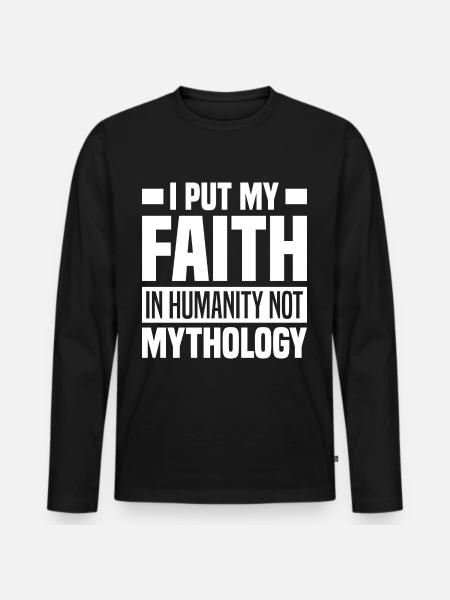 Atheismus Sprüche - Männer Premium Bio Langarmshirt - Schwarz