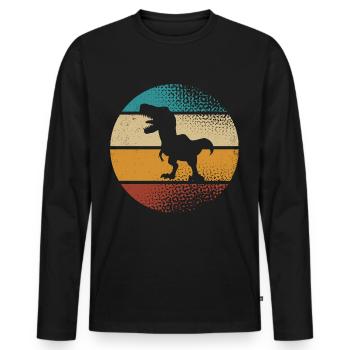 T Rex - T-shirt manches longues Premium bio Homme - noir - Devant - Nico (187cm)