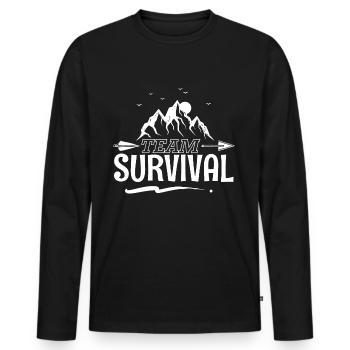 Team Survival - Men's Premium Organic Long Sleeve Shirt - black - Front - Nico (187cm)