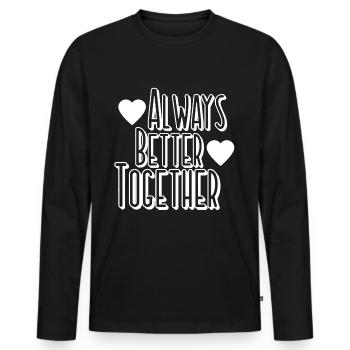 Relation d’amitié - T-shirt manches longues Premium bio Homme - noir - Devant - Nico (187cm)