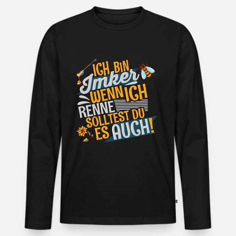 Imker - Männer Premium Bio Langarmshirt - Schwarz