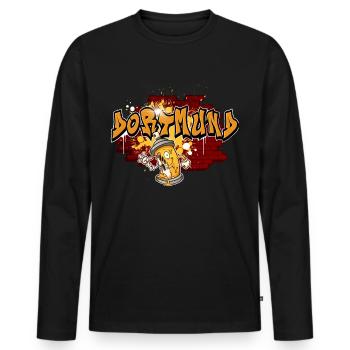 Dortmund Graffiti - T-shirt manches longues Premium bio Homme - noir - Devant - Nico (187cm)