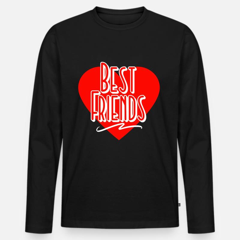 Beste Freunde - Männer Premium Bio Langarmshirt - Schwarz