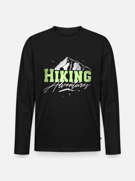 Wandern Hiking Adventures - Men's Premium Organic Long Sleeve Shirt - black