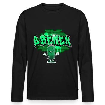 Brême Graffiti - T-shirt manches longues Premium bio Homme - noir - Devant - Nico (187cm)