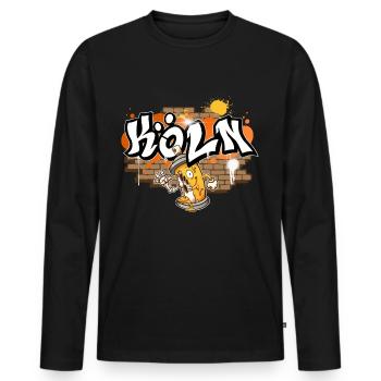 Cologne Graffiti - T-shirt manches longues Premium bio Homme - noir - Devant - Nico (187cm)