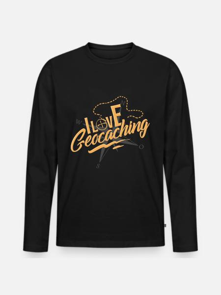 Géocaching - T-shirt manches longues Premium bio Homme - noir