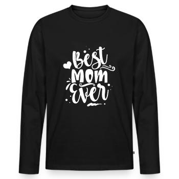 Mom Mother's Day Best Mom - Men's Premium Organic Long Sleeve Shirt - black - Front - Nico (187cm)
