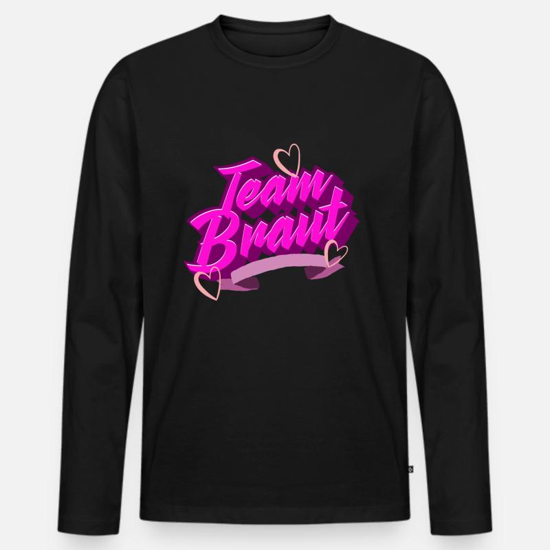 Team Braut - Männer Premium Bio Langarmshirt - Schwarz