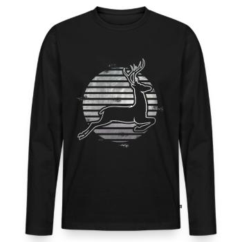 Roe deer - Men's Premium Organic Long Sleeve Shirt - black - Front - Nico (187cm)
