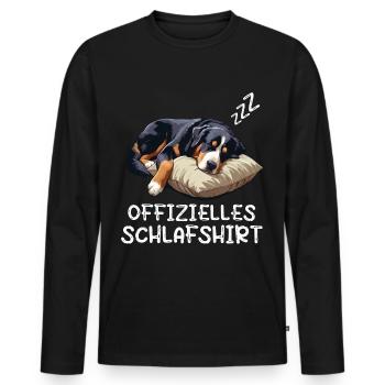 Offizielles Schlafshirt Appenzeller Sennenhund - Männer Premium Bio Langarmshirt - Schwarz - Vorne - Nico (187cm)