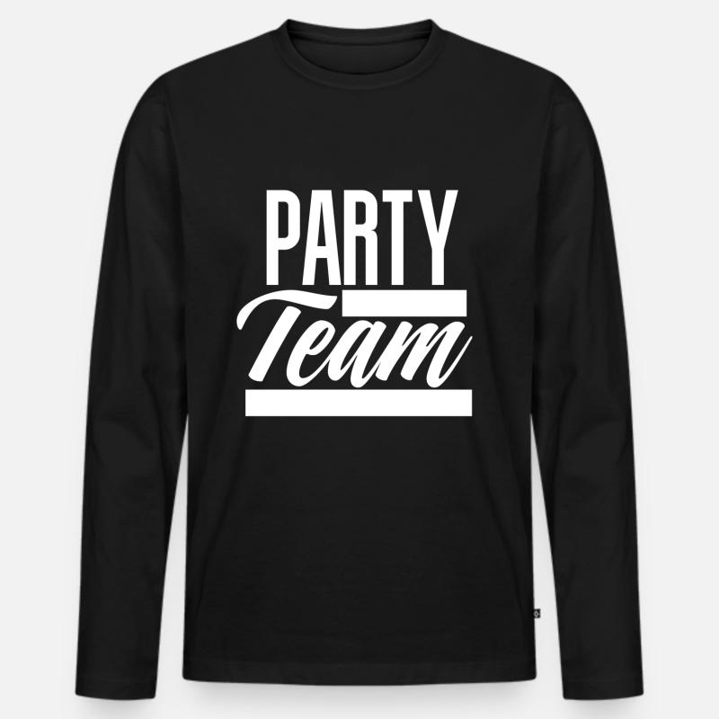 Party Team - Männer Premium Bio Langarmshirt - Schwarz