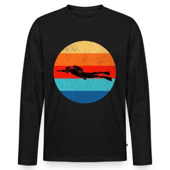 Tauchen Taucher - Männer Premium Bio Langarmshirt - Schwarz - Vorne - Nico (187cm)