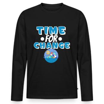 Changement climatique Protection du climat - T-shirt manches longues Premium bio Homme - noir - Devant - Nico (187cm)