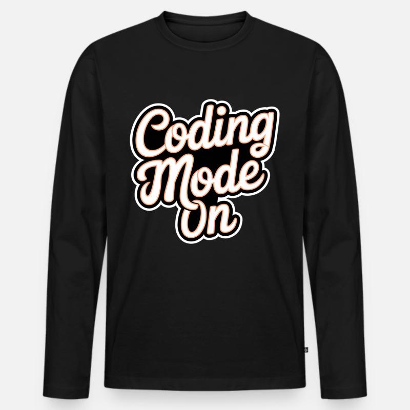 Coding Mode On 17 - Männer Premium Bio Langarmshirt - Schwarz