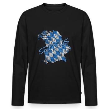 Bayern - Männer Premium Bio Langarmshirt - Schwarz - Vorne - Nico (187cm)