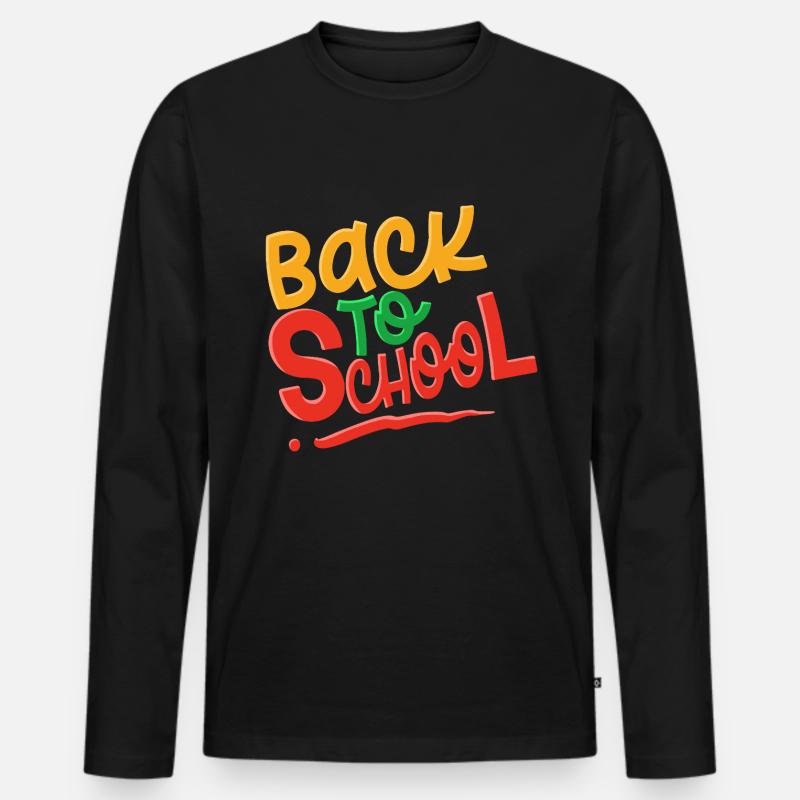 Back To School - Männer Premium Bio Langarmshirt - Schwarz
