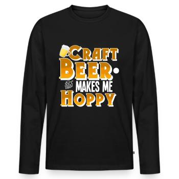 Bière artisanale - T-shirt manches longues Premium bio Homme - noir - Devant - Nico (187cm)