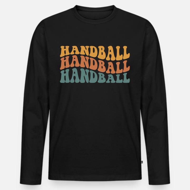 Handball - Männer Premium Bio Langarmshirt - Schwarz