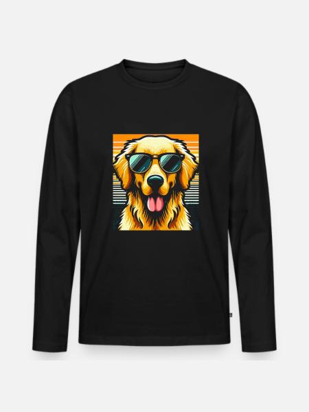 Golden Retriever - Men's Premium Organic Long Sleeve Shirt - black