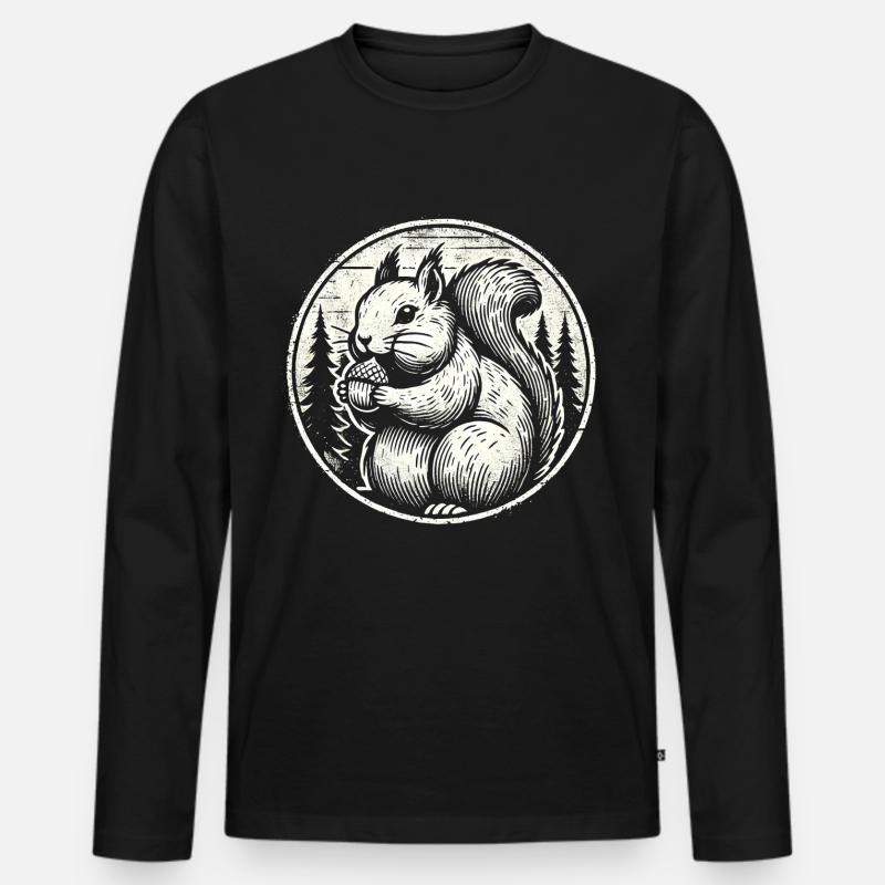 Eichhörnchen - Männer Premium Bio Langarmshirt - Schwarz