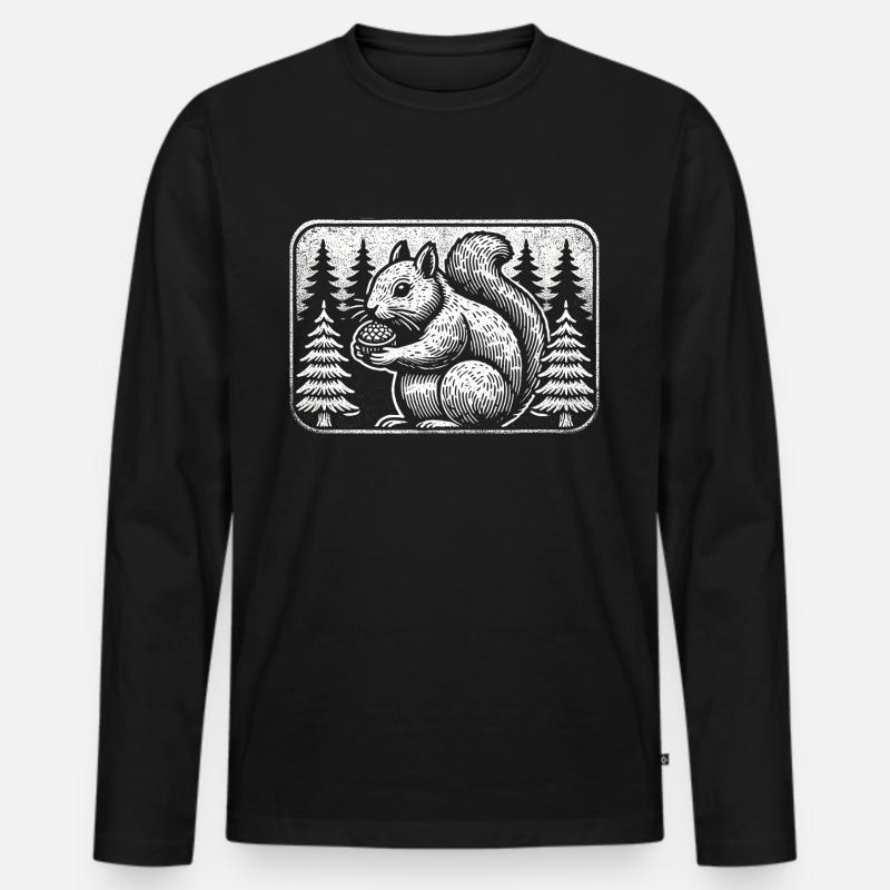 Eichhörnchen - Männer Premium Bio Langarmshirt - Schwarz