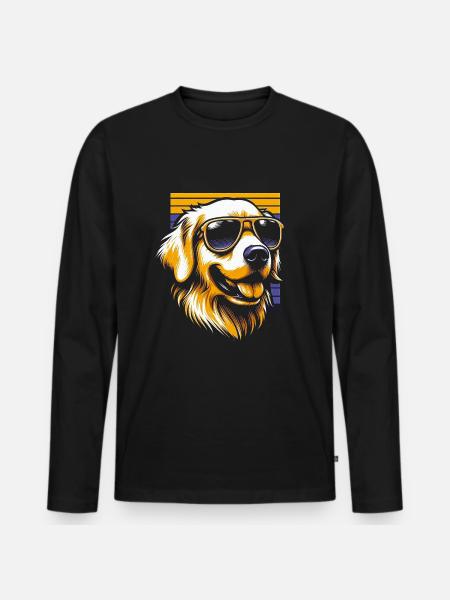 Golden Retriever - Men's Premium Organic Long Sleeve Shirt - black