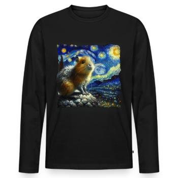 Aguti Starry Night - Männer Premium Bio Langarmshirt - Schwarz - Vorne - Nico (187cm)