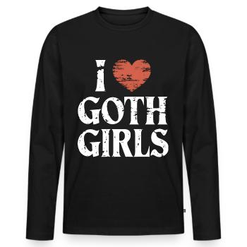 Love Goth Girls! Gothic Aesthetic Goth Mommy - Männer Premium Bio Langarmshirt - Schwarz - Vorne - Nico (187cm)