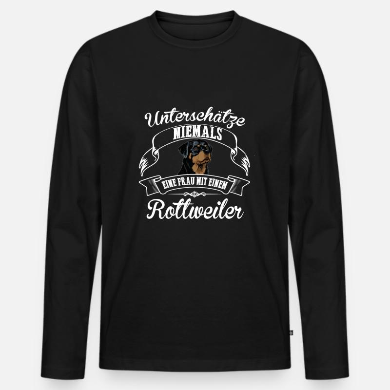 Rottweiler - Männer Premium Bio Langarmshirt - Schwarz