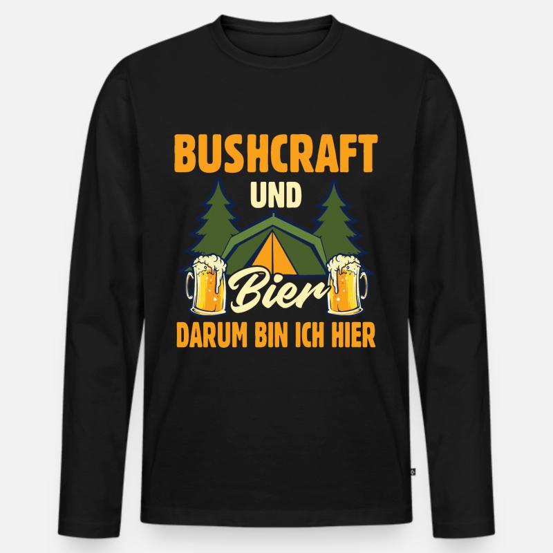 Bier Camping Bushcraft Survival - Männer Premium Bio Langarmshirt - Schwarz