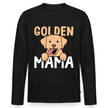 Goldene Mama Golden Retriever - Männer Premium Bio Langarmshirt - Schwarz - Vorne - Nico (187cm)