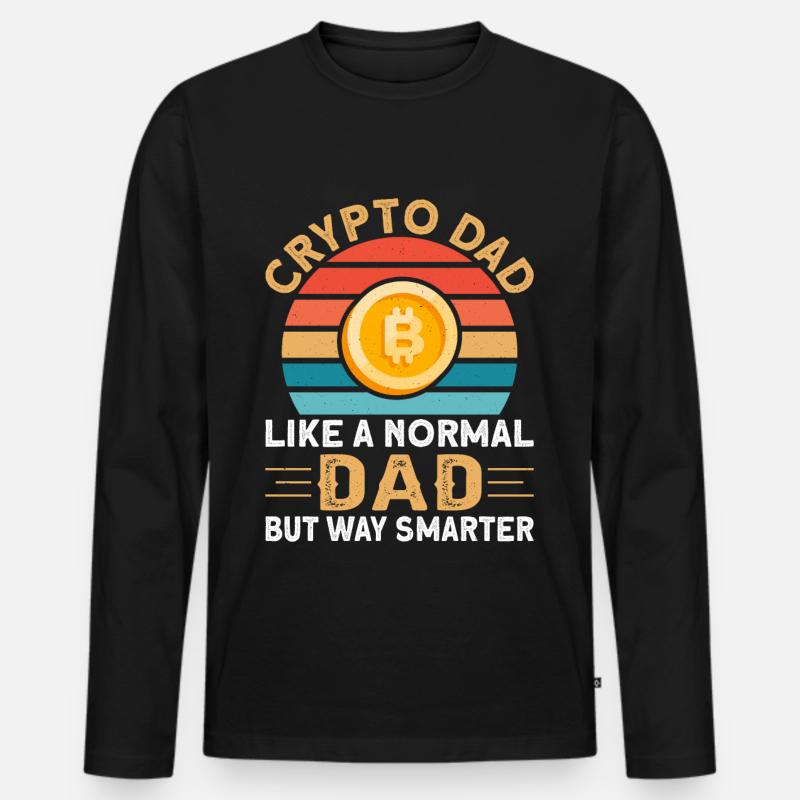 Kryptowährung Btc Krypto Dad - Männer Premium Bio Langarmshirt - Schwarz