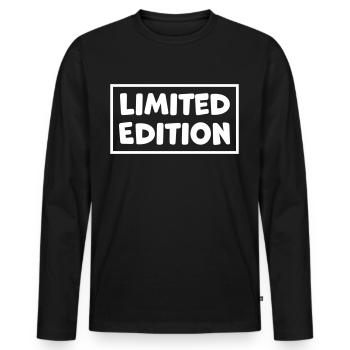 Édition limitée Rare Rareté - T-shirt manches longues Premium bio Homme - noir - Devant - Nico (187cm)