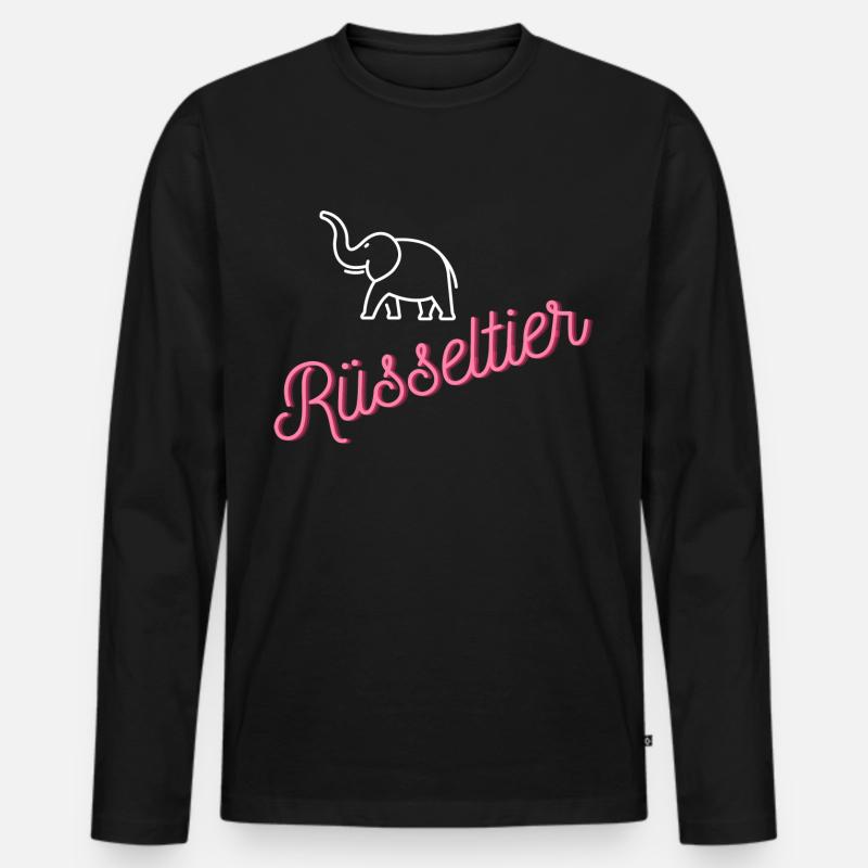 Rüsseltier - Männer Premium Bio Langarmshirt - Schwarz