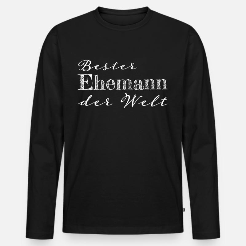 Ehemann Ehefrau Ehepaar Geschenk - Männer Premium Bio Langarmshirt - Schwarz