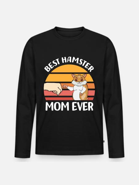 Hamster Mom - Men's Premium Organic Long Sleeve Shirt - black