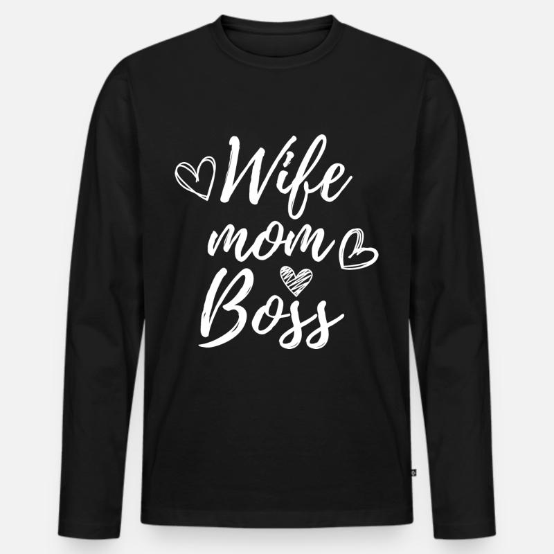 Ehefrau Mama Chef - Männer Premium Bio Langarmshirt - Schwarz