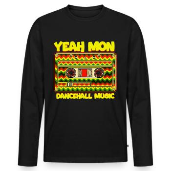 Dancehall Music Jamaica - Men's Premium Organic Long Sleeve Shirt - black - Front - Nico (187cm)