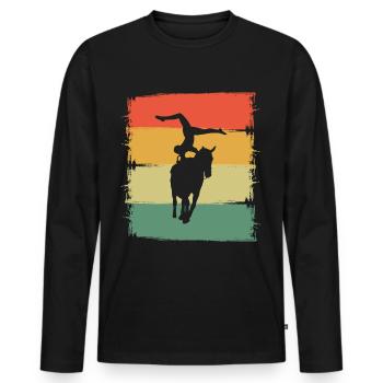 Vaulting Riding Rider Vaulter Acrobat - Men's Premium Organic Long Sleeve Shirt - black - Front - Nico (187cm)