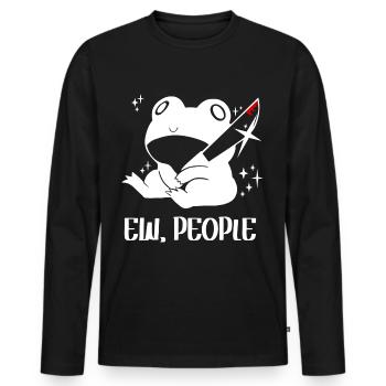 Ew People Frog Lover Cottagecore - Männer Premium Bio Langarmshirt - Schwarz - Vorne - Nico (187cm)