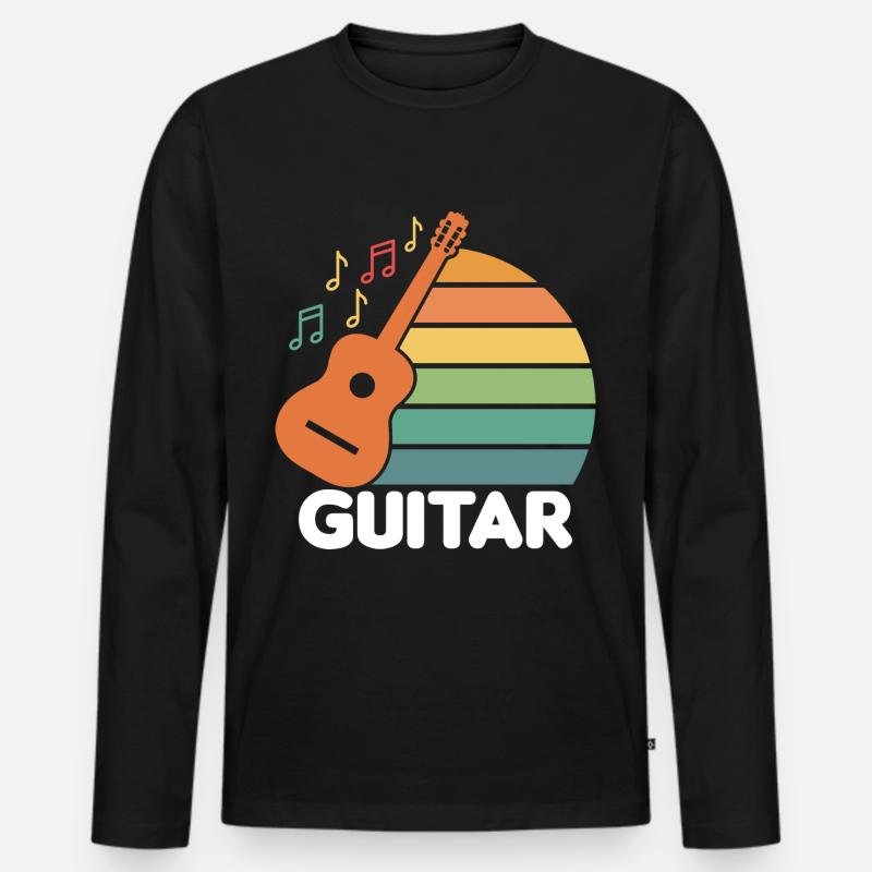 Gitarre Kinder - Männer Premium Bio Langarmshirt - Schwarz