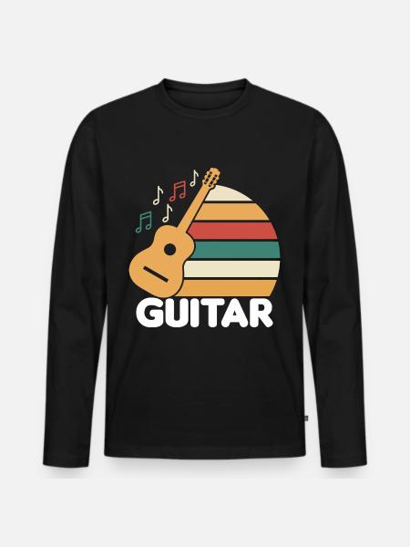 Learn to play the guitar - Men's Premium Organic Long Sleeve Shirt - black