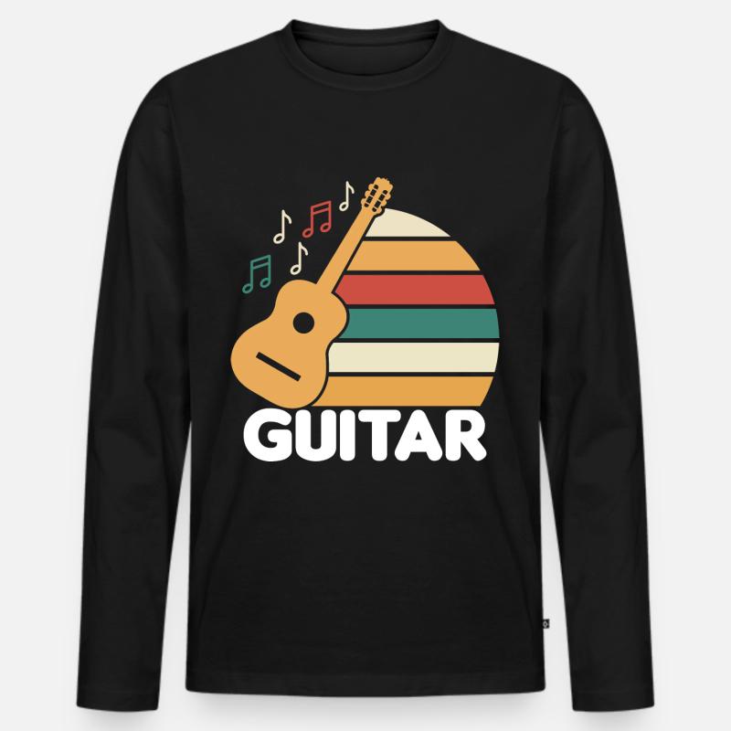 Gitarre spielen lernen - Männer Premium Bio Langarmshirt - Schwarz