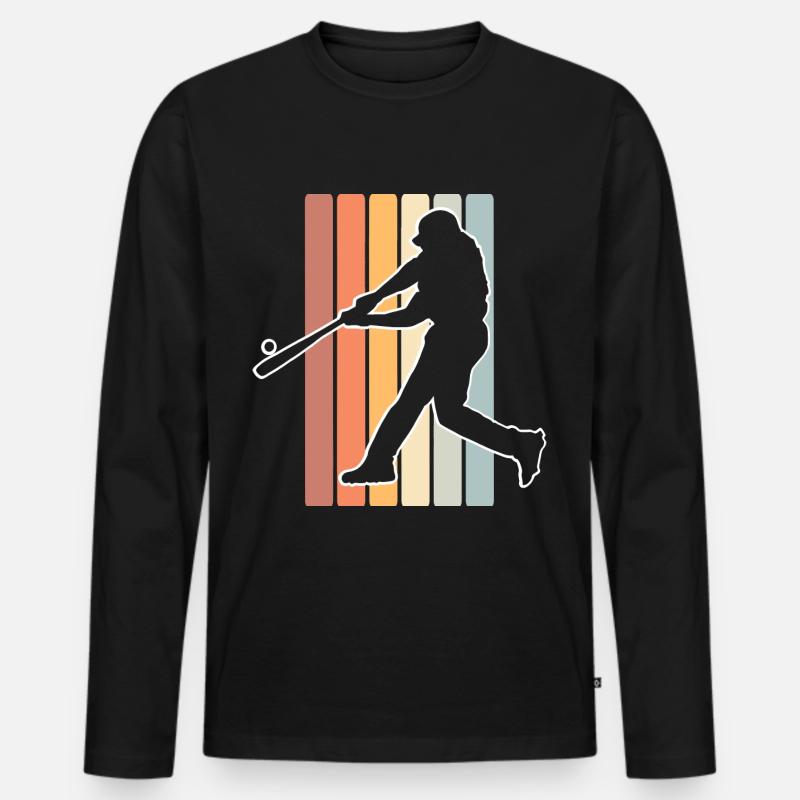 Baseball - Männer Premium Bio Langarmshirt - Schwarz